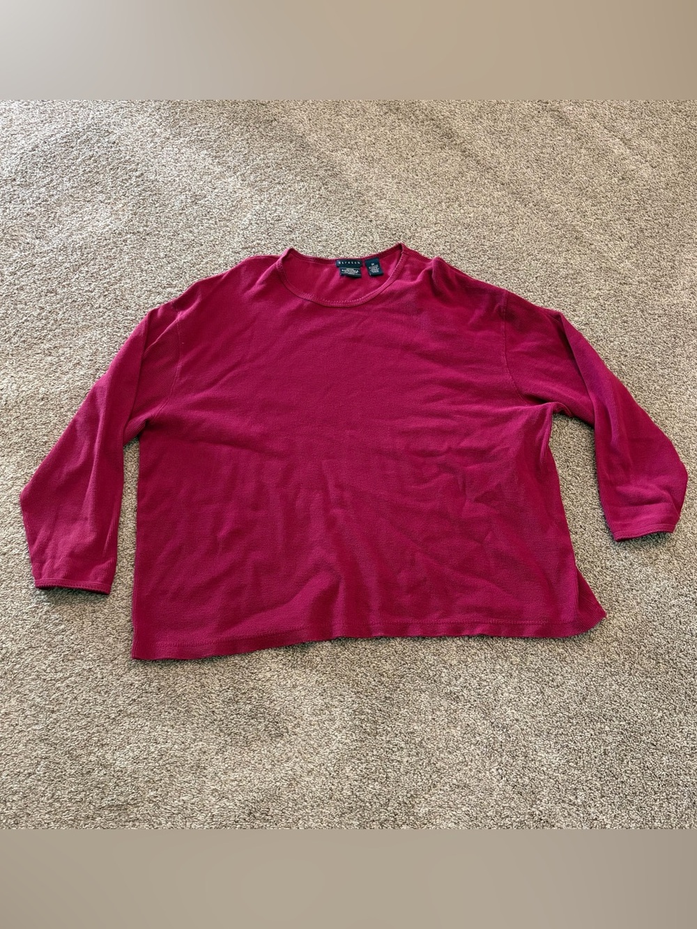 Sonoma Women's Thermal Stretch Berry Crewneck Sweater Size 3X